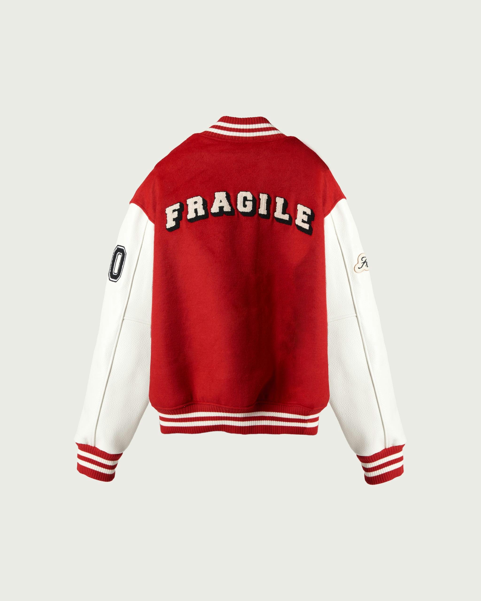 FRAGILE® Red Varsity Jacket | FRAGILE
